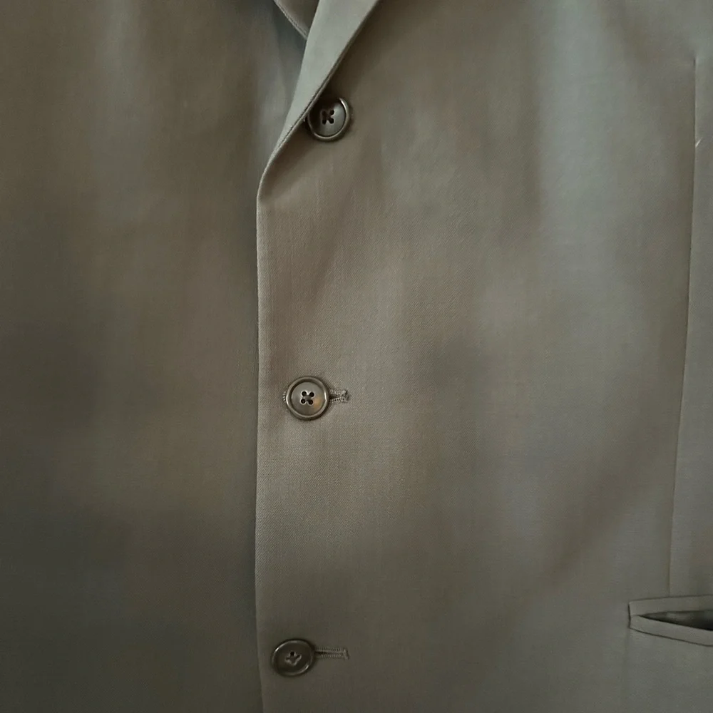 Calvin‎ Klein Mens 48L 100% Wool Blazer Tan Suit Jacket.